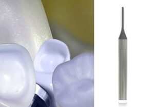 Versamill 5XS OEM Glass Ceramic Tool D1.0xL10x44.5 Electroplated Diamond Ballnose Grinding Bur.