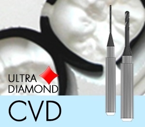 Versamill ax314/726 Masterpiece XL Zirconia Tool D0.3xL1.5x50 CVD Diamond Coated Ballnose Endmill.
